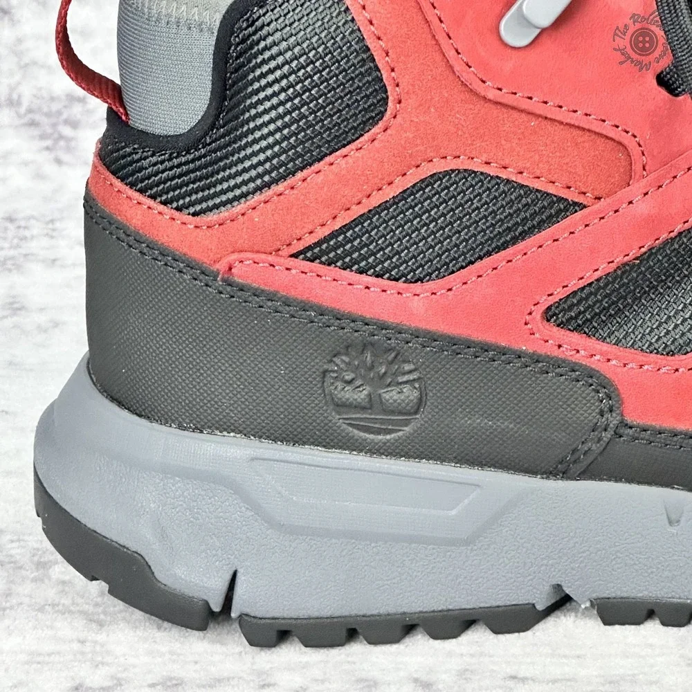 New‎ No Box Timberland Voyager Valley Hiking Boots Red Black Gray Men's Size 8